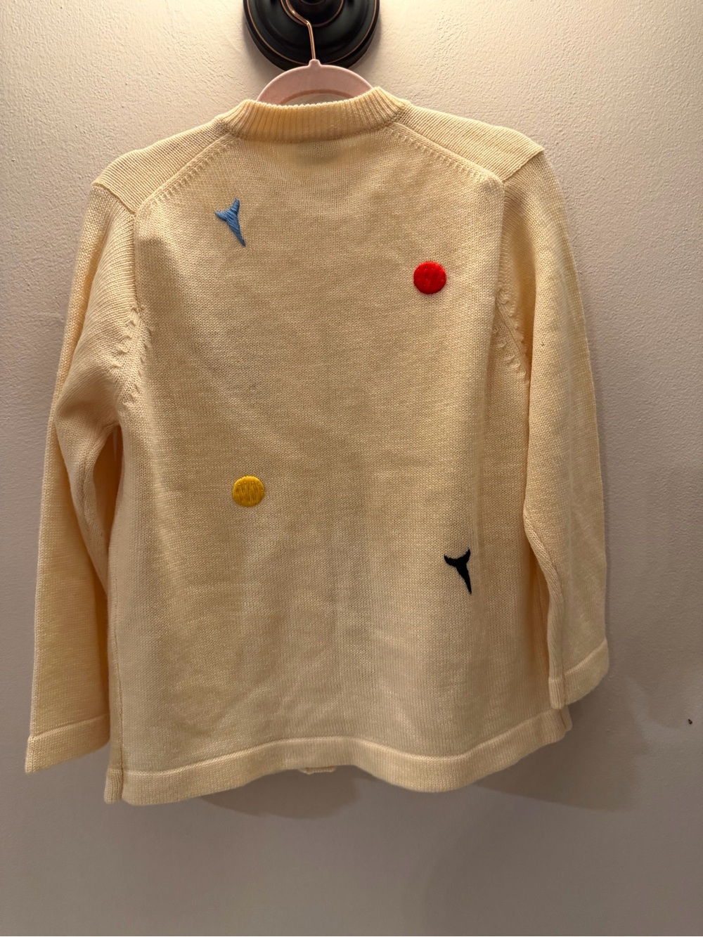 Vintage 60s AlSim Original Wool Golf Cardigan Sweater Hand Embroided med - Picture 7 of 7